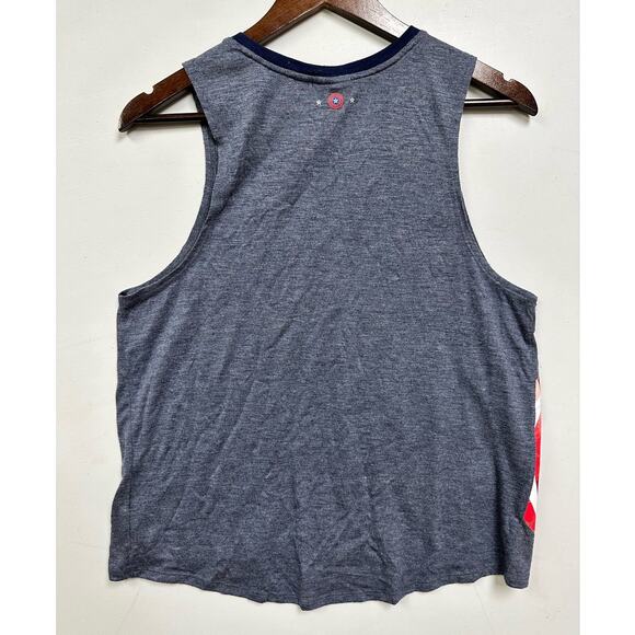 Marvel Women's Tank Top Small Gray Blue Captain America Logo Sleeveless Shirt - Picture 4 of 5